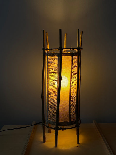 Louis Sognot Bamboo and Rattan Lamp