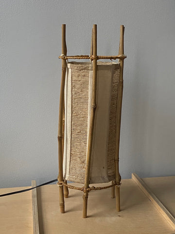 Louis Sognot Bamboo and Rattan Lamp