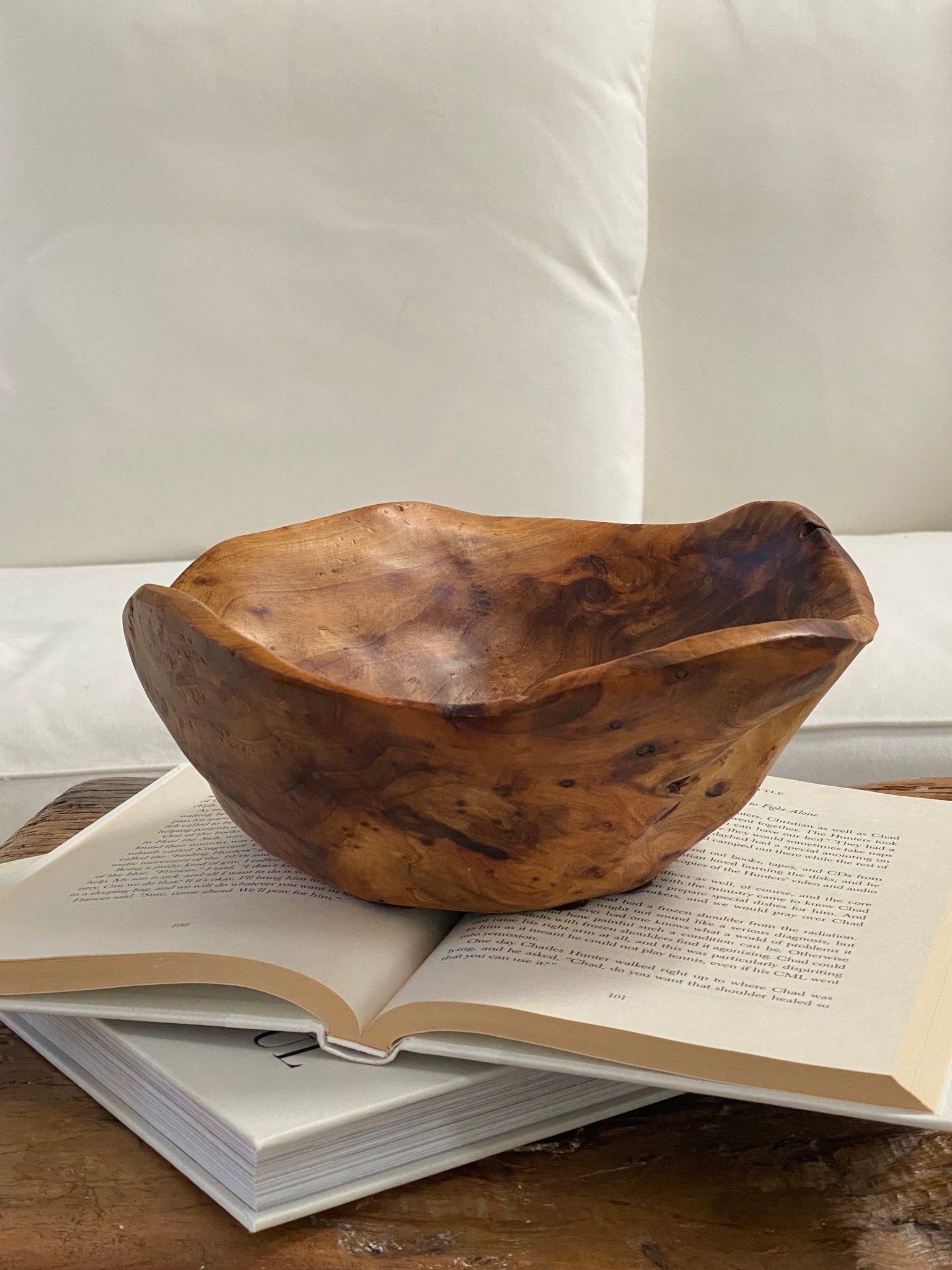Carved Burl Wood Bowl