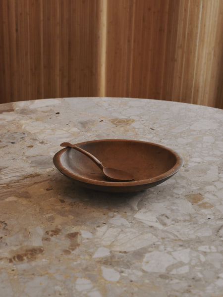 Primitive Wooden Bowl + Spoon